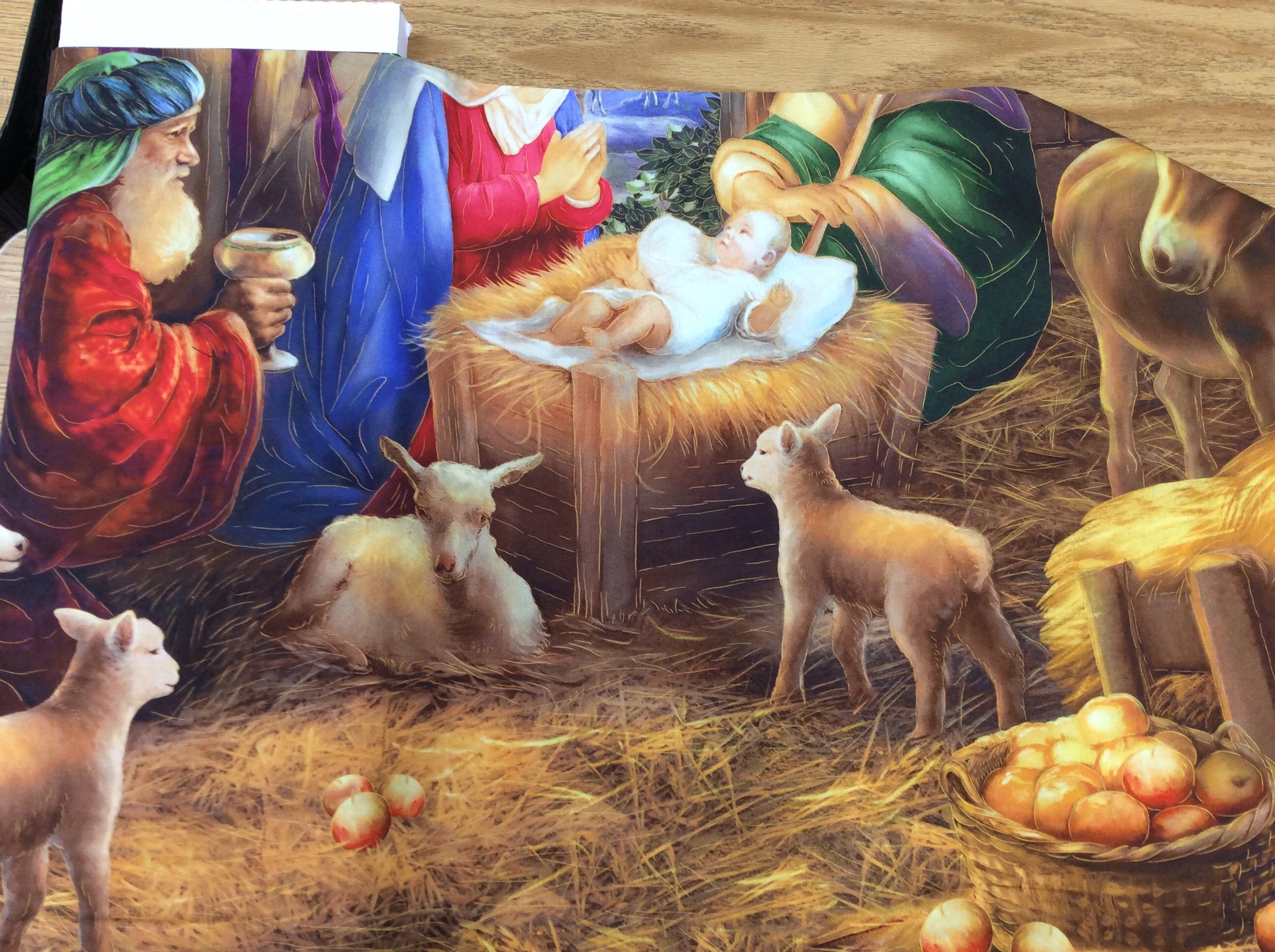 45"  QT Fabric Born in Bethlehem Panel